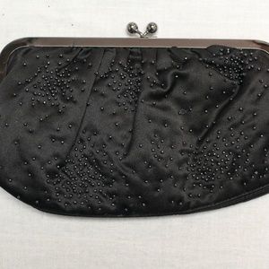 Black Beaded Clutch